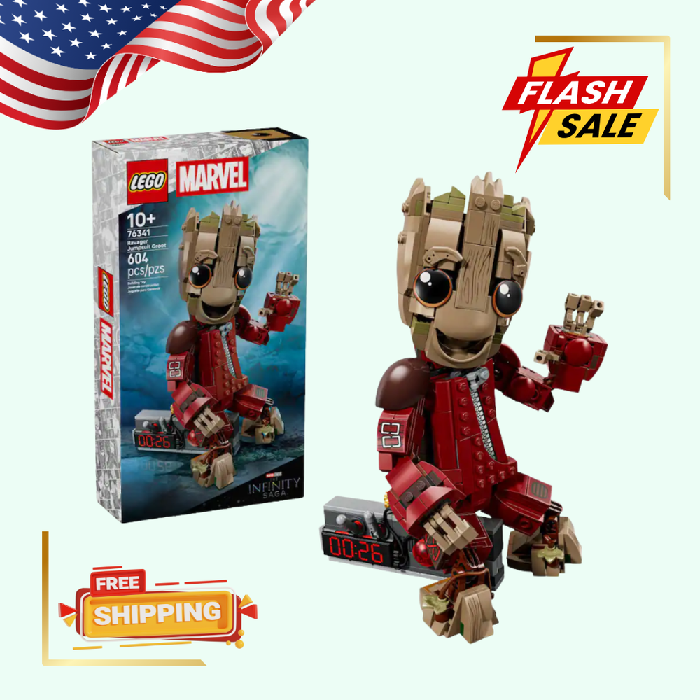 [FASH SALE] LEGO Marvel Ravager Jumpsuit Groot 76341 Building Kit (604 Pieces)-image