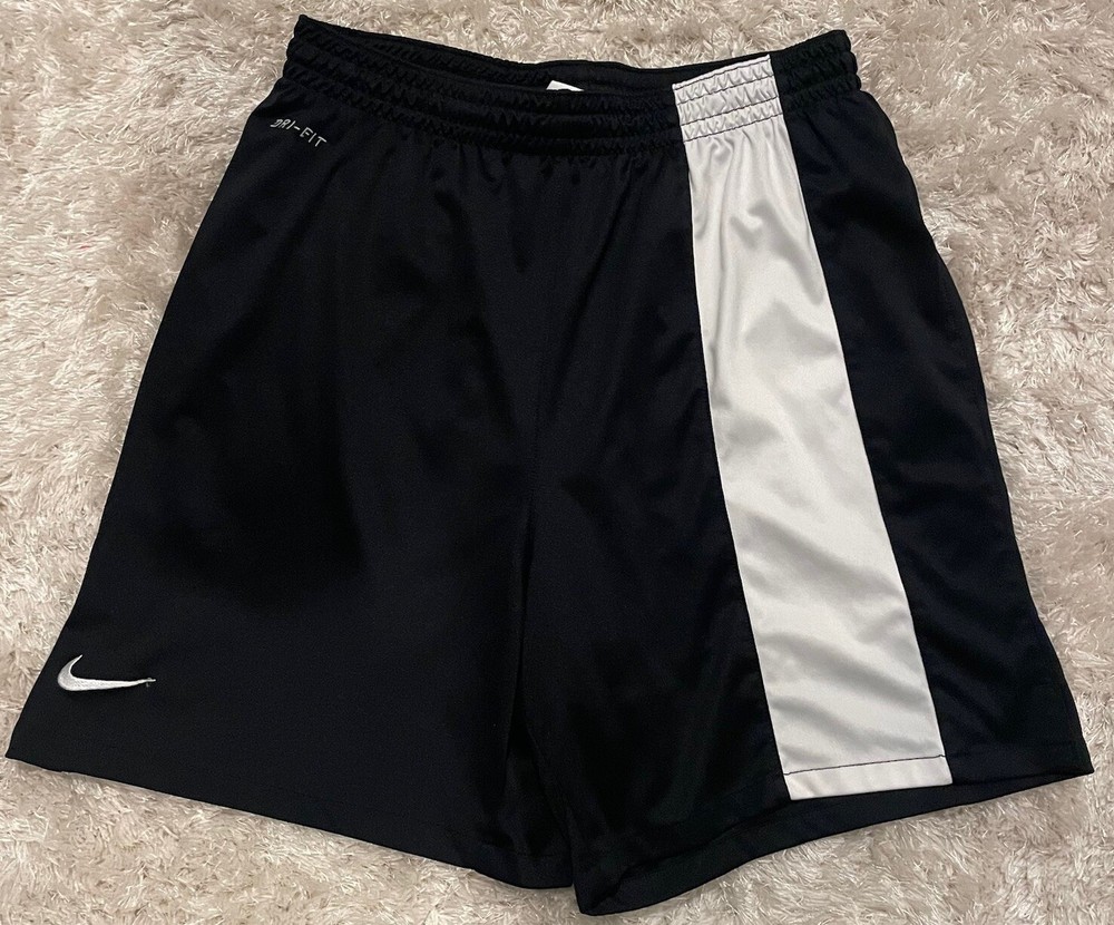 Nike Dri-Fit Soccer Training/Game Shorts Black With White Stripe Men’s Size S