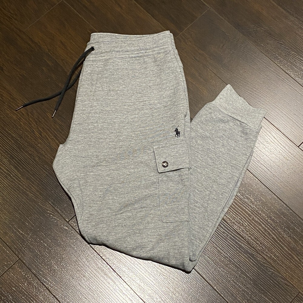 Polo Ralph Lauren Double Knit CARGO Jogger Mens Size M 30” Grey Tech Fleece