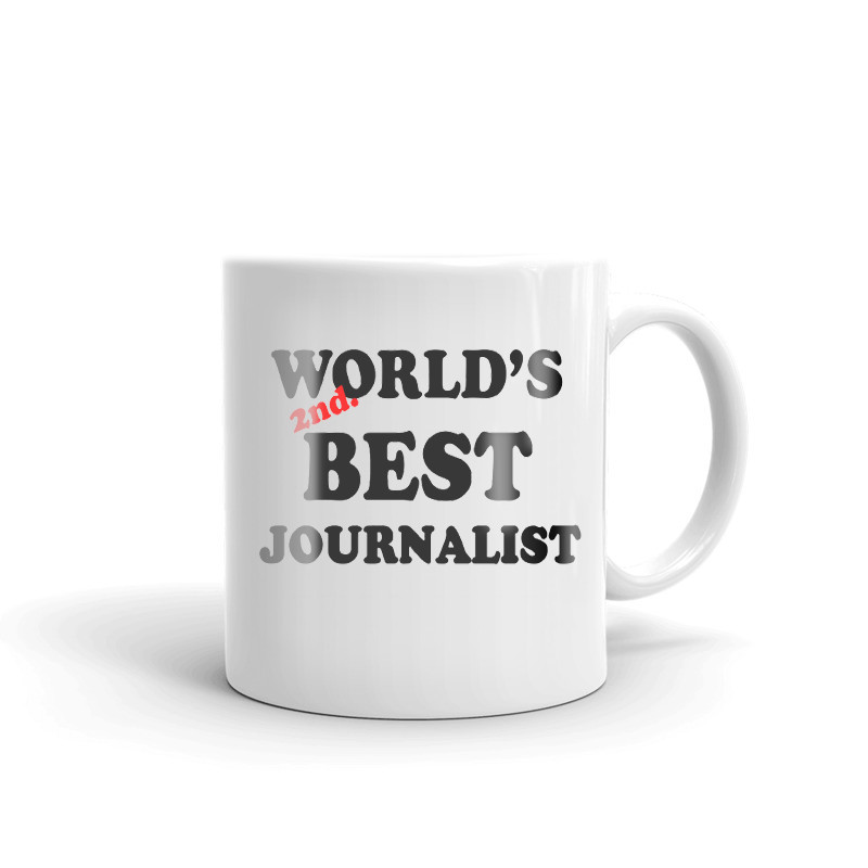 World's 2nd Best Journalist Coffee Tea Ceramic Mug Office Work Cup Gift