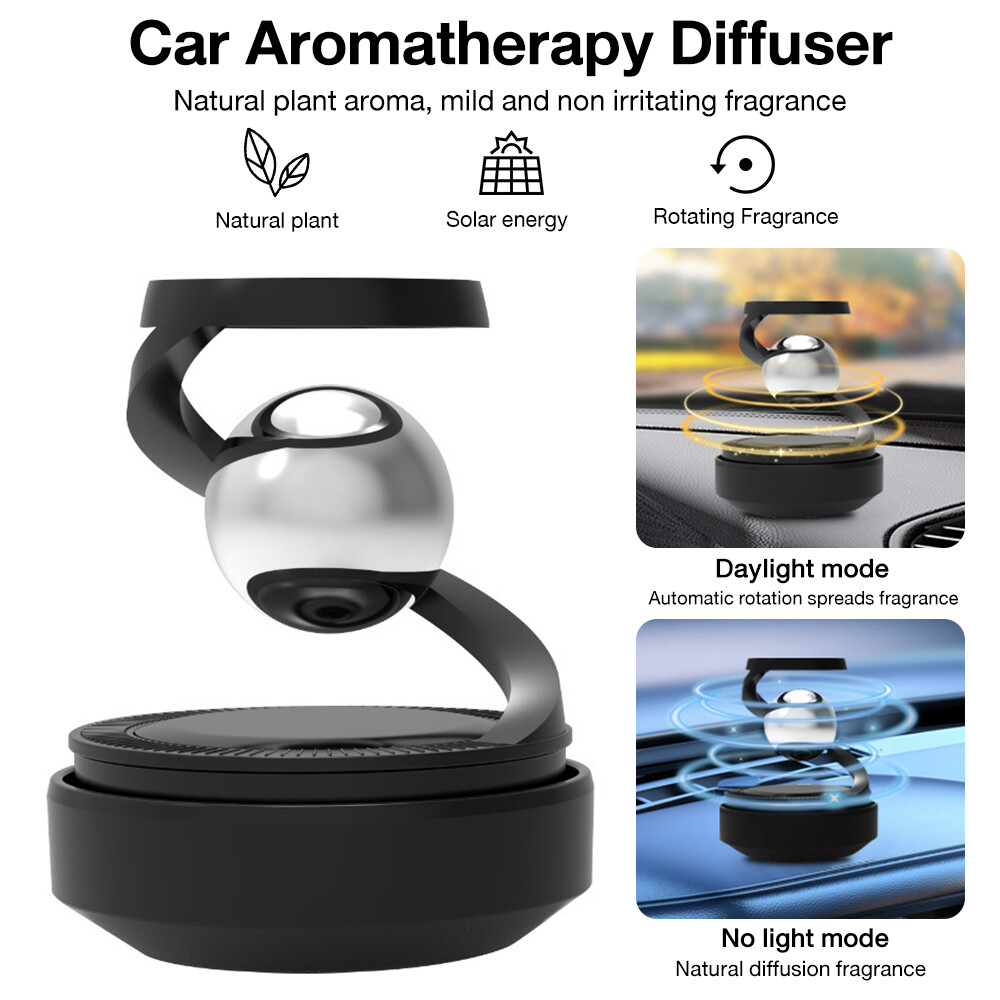 Car Air Freshener Rotating Solar Operated Aromatherapy Diffuser Car Ornament