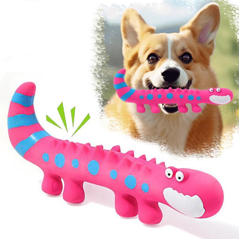 Dog Chew Toy Latex Lizard Squeaky Pet Toys for Small Medium Dogs Interactive Fun