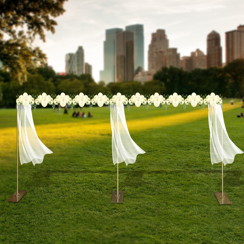 Modern Gold Steel Freestanding Rack Photography Backdrop Stand For Wedding Party