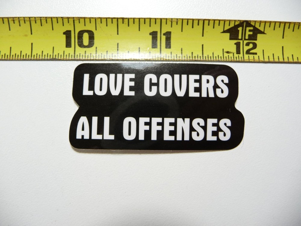 LOVE COVERS ALL OFFENSES Christian Faith Decal Sticker for Church & Home