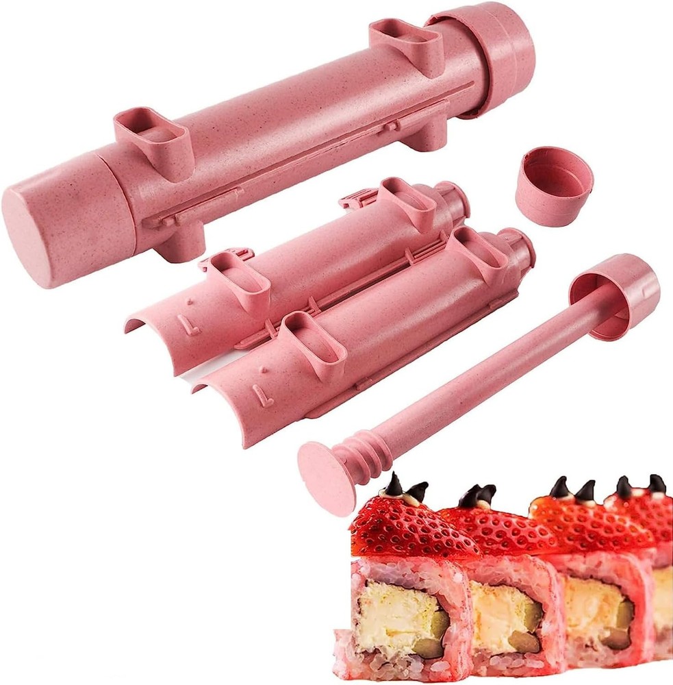 Sushi Roller Kit Bazooka Making Set Durable Camp middle, Pink-1 set