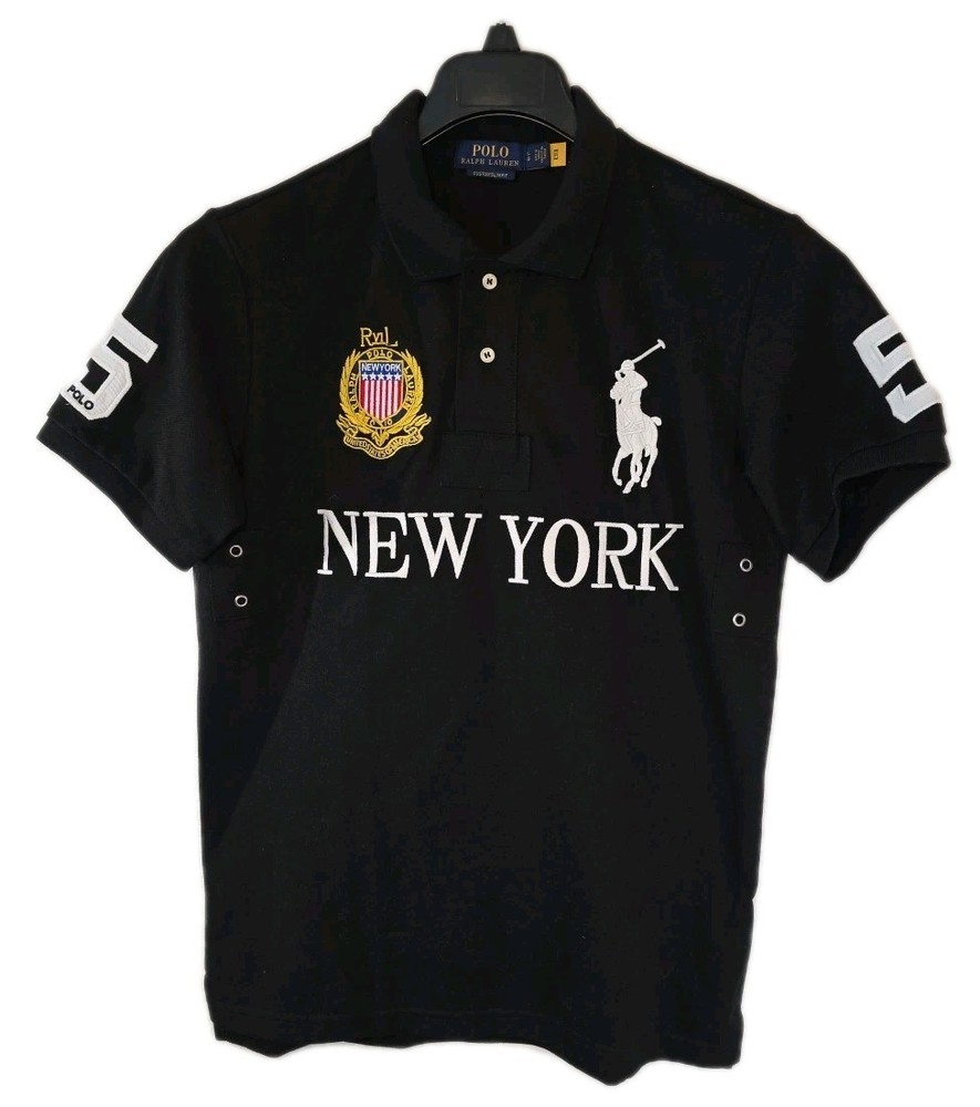 Polo Ralph Lauren New York USA #5 Chief Keef Polo Shirt Big Pony Rugby L Black