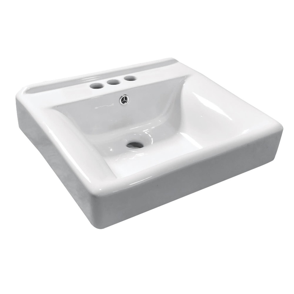 Kingston Brass EV2018W34 20-Inch White Ceramic Console Sink Concord Model
