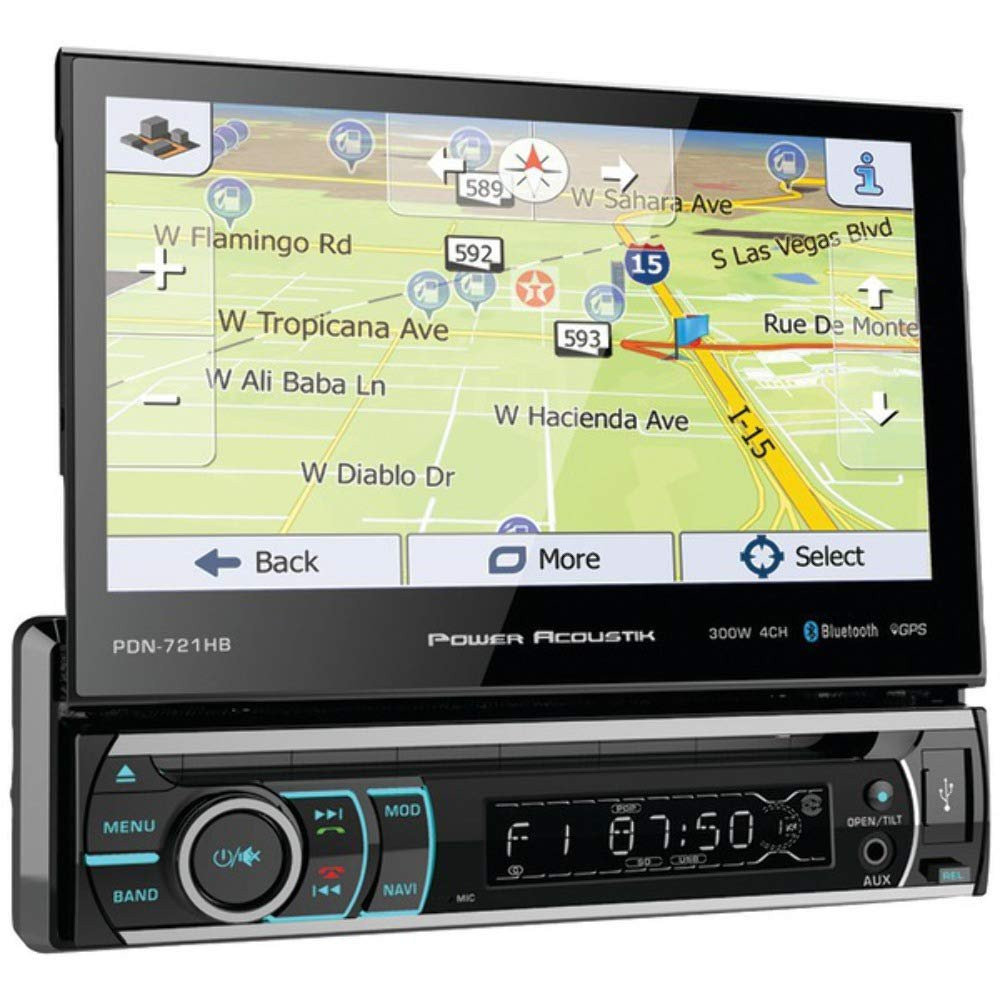 Power Acoustik PDN-721HB Single DIN Bluetooth In-Dash DVD/CD/AM/FM Car Stereo...