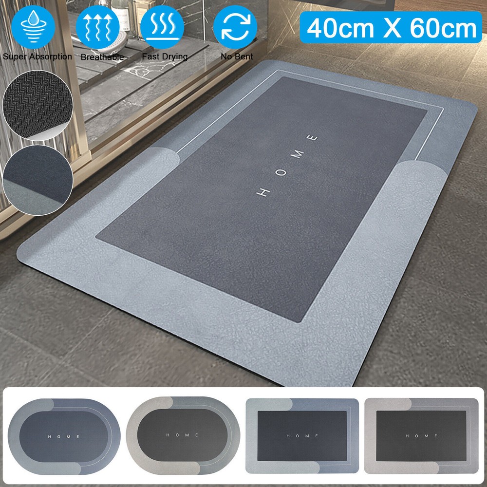 Absorbent Soft Bath Mat Bathroom Shower Rug Floor Carpet Non Slip Home Quick Dry