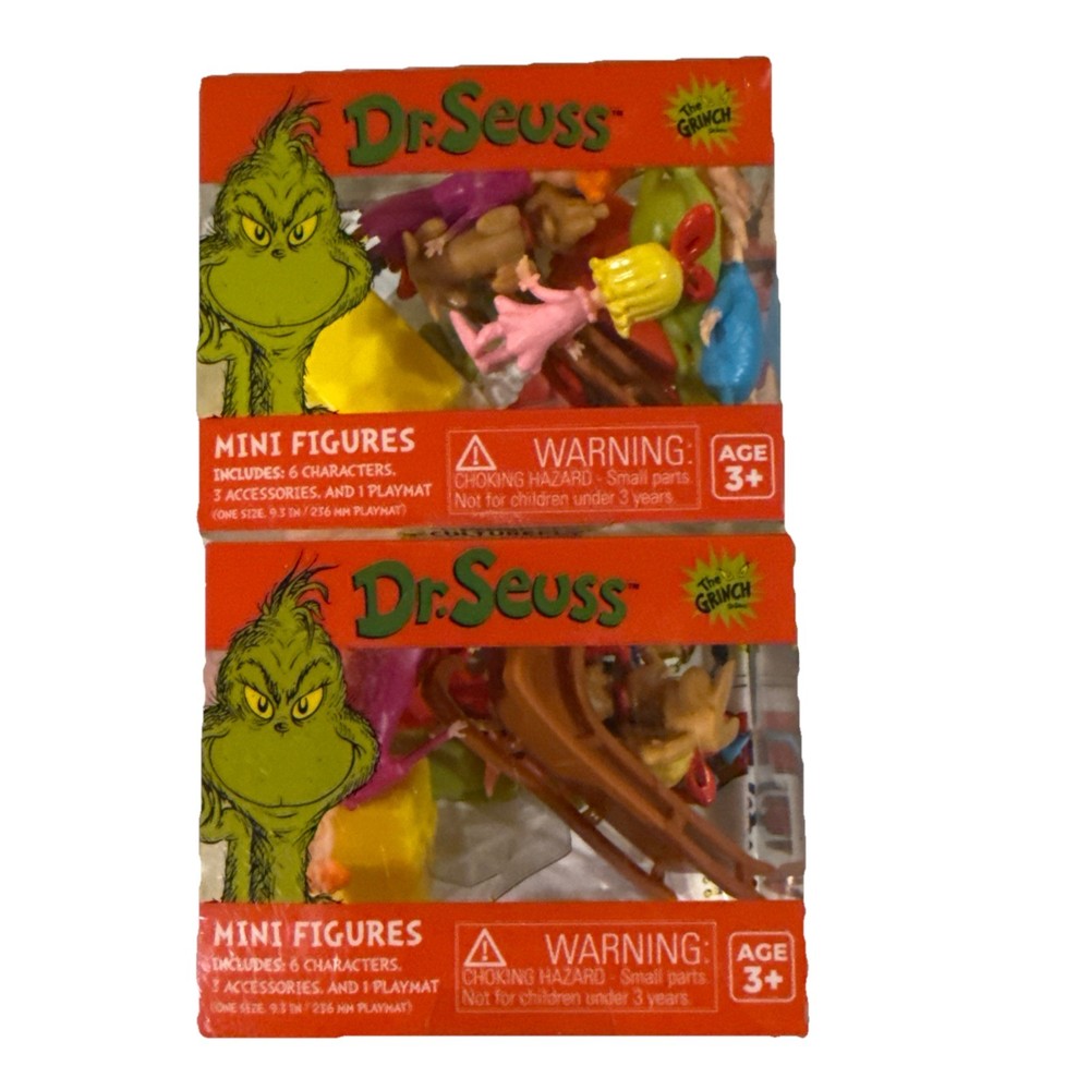 NEW Culturefly Critter Crate The Grinch by Dr. Seuss Mini Figures LOT of 2