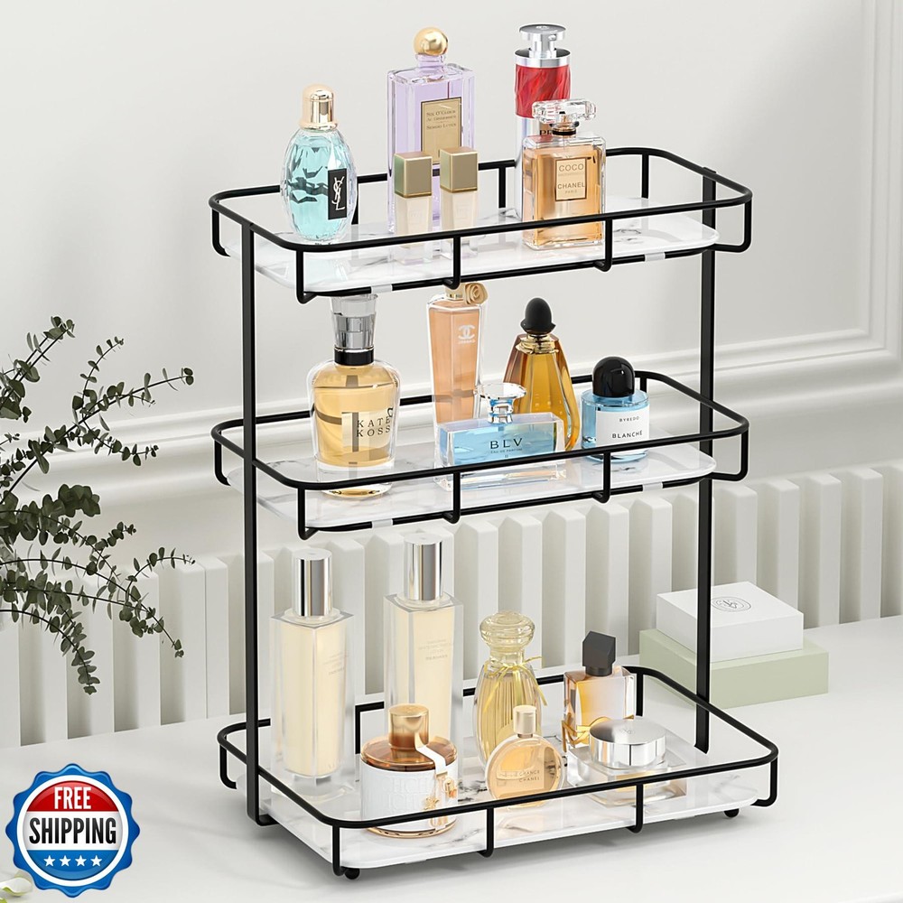 Compact Countertop Bathroom Organizer for Perfume Makeup Cosmetics