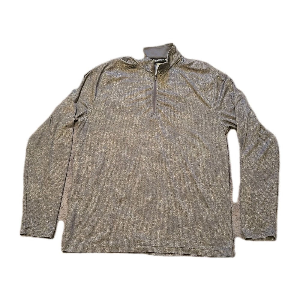 Under Armour Shirt Mens Meduim 1/4 Zip  Gray Pullover UA Camo Loose Fit Gym Golf