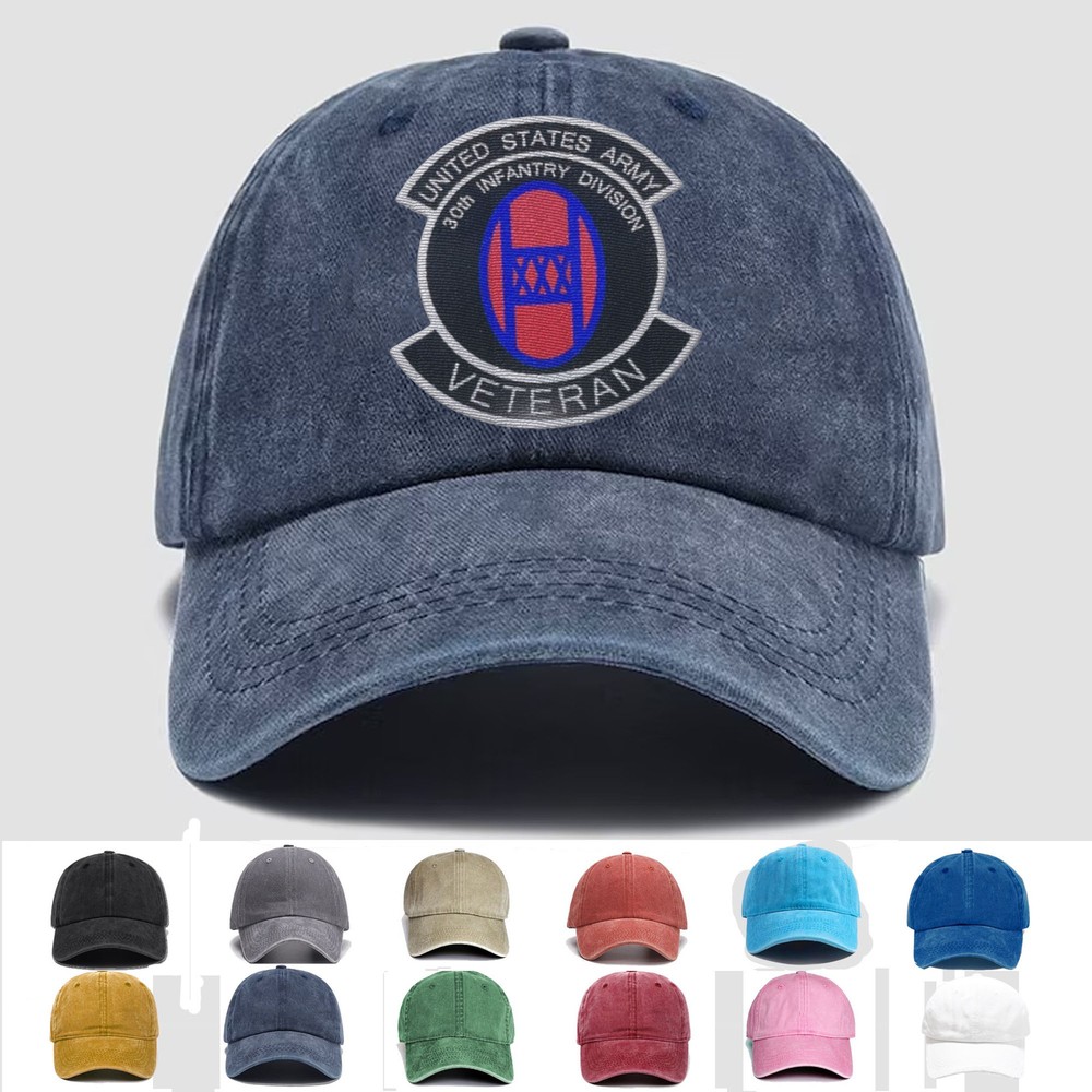 Custom Embroidered Hat US Army 30th Infantry Division Veteran, Trucker Hat, Gift