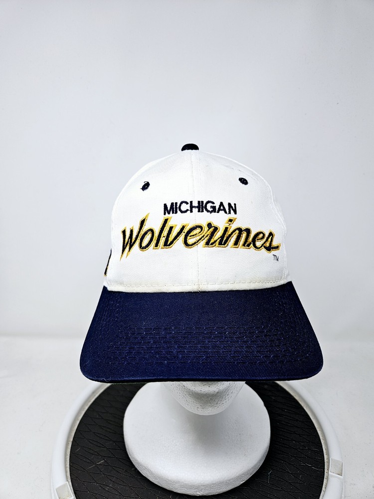 Michigan Wolverines Sports Specialties Twill Hat Vintage Snapback White Script