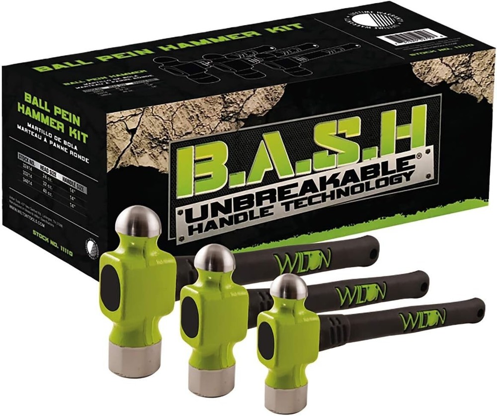 Durable Ergonomic B.A.S.H Hammer Set - 3 Hammers with Secure Grip Innovation