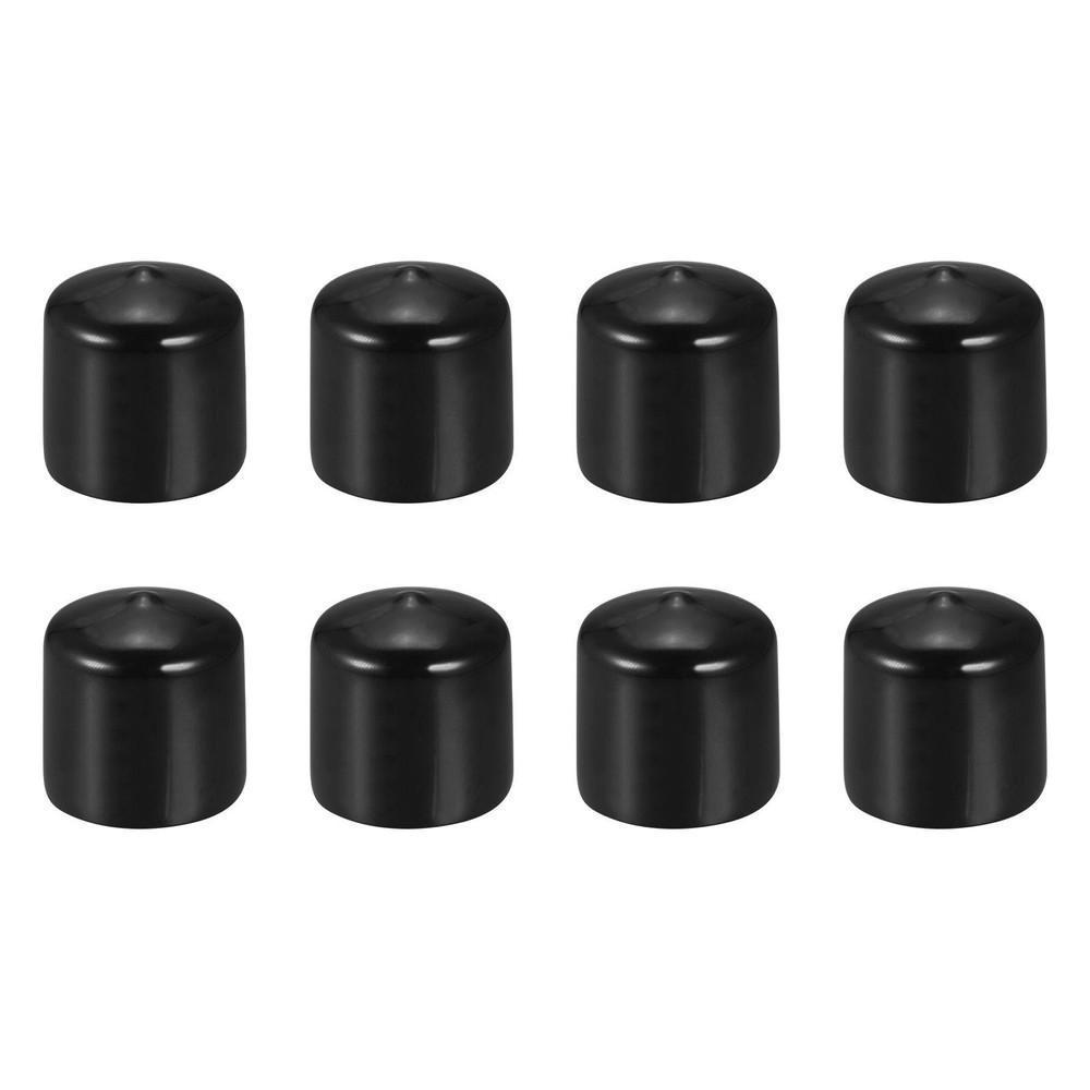 45mm ID Black Rubber Screw Thread End Caps 8Pack for Bolt Protection