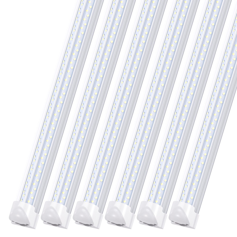 6Pack 8FT Led Shop Light 120W 8 Foot Led Tube Light T8 Integrate 4Row V-shape