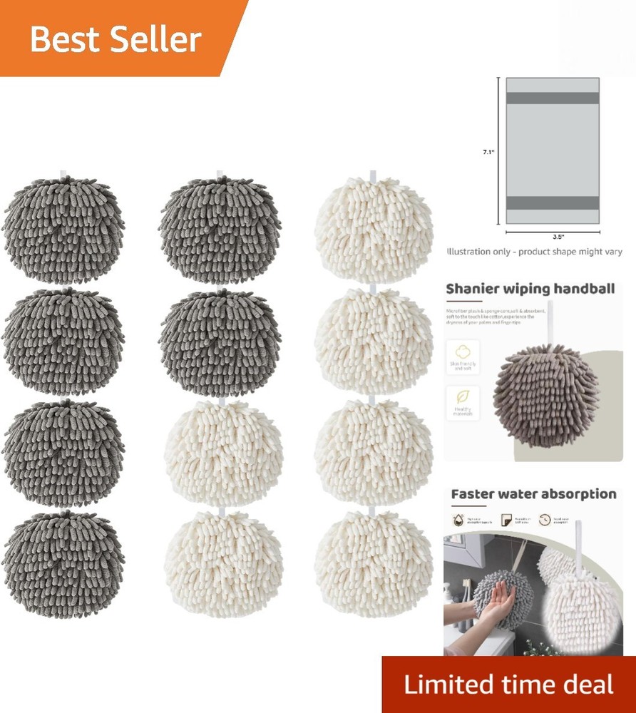 Quick-Dry 12-Pack Chenille Hand Towels Soft Microfiber for All Ages