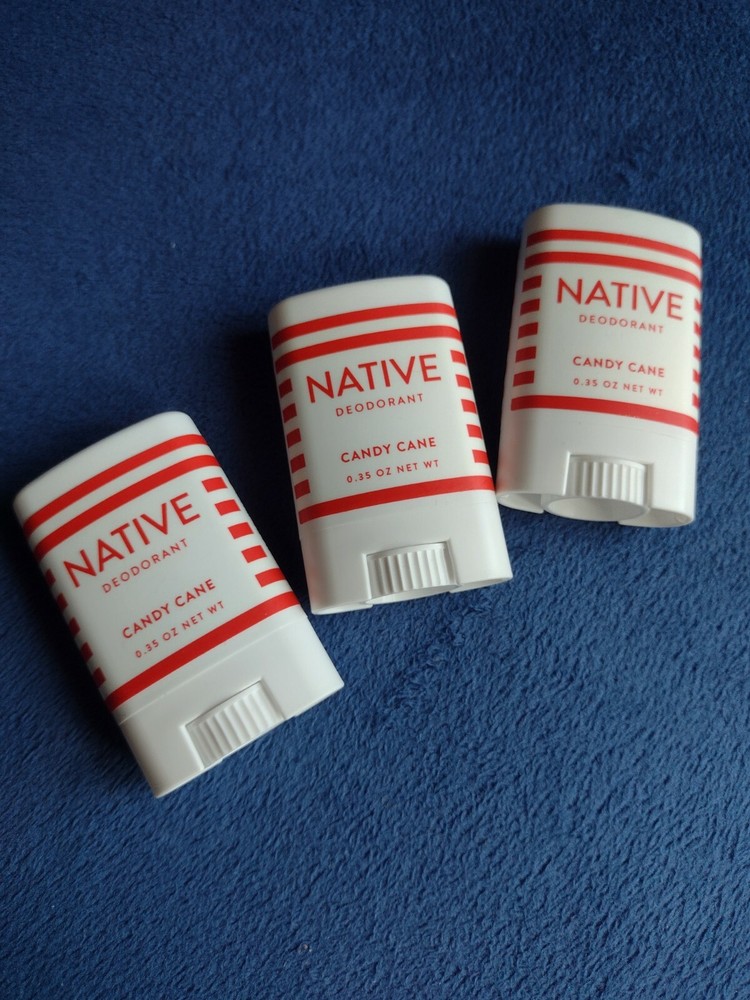 NEW *CANDY CANE* Seasonal Discontinued Native Deodorant Mini Travel Size 0.35 oz-image