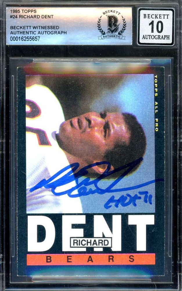Richard Dent Gem Mint 10 Beckett BAS Signed 1985 Topps Rookie Autograph
