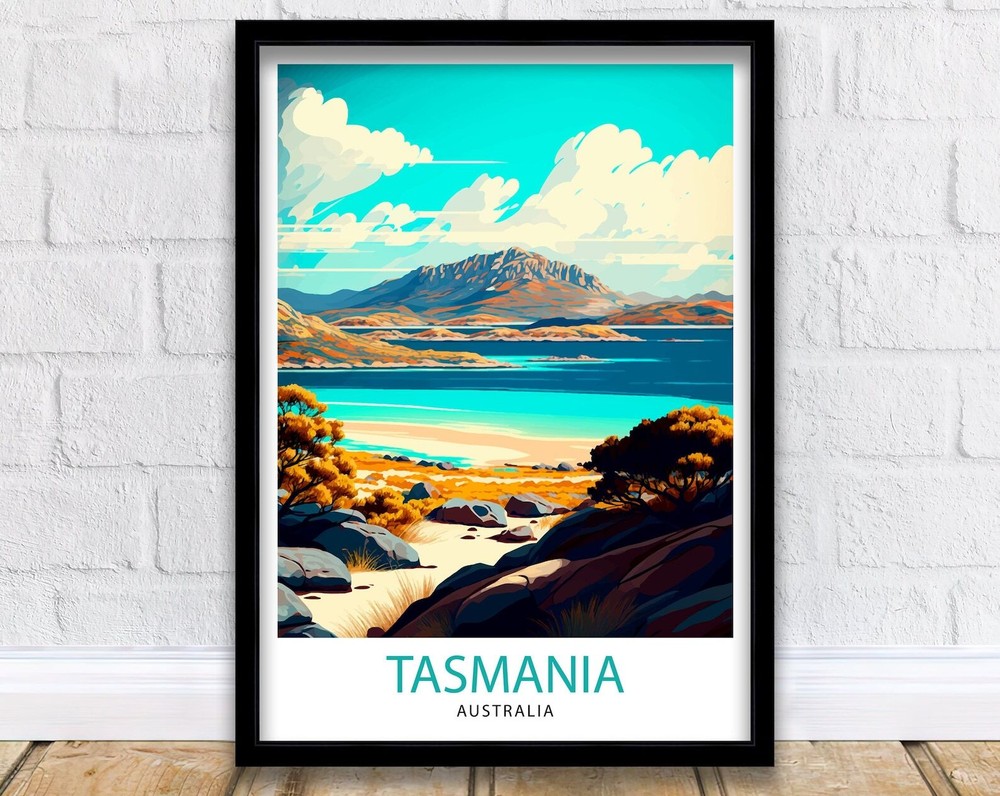 Tasmania Travel Print Tasmania Wall Art Tasmania Home Decor Tasmania
