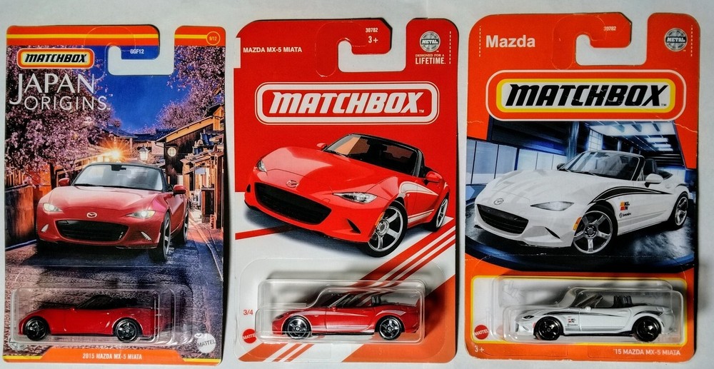 Matchbox 2015 Mazda MX-5 Miata Japan Origins Target Red Edition 3-Pack