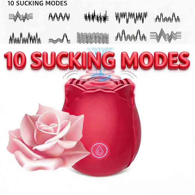 10-speed Rose Vibrator G-spot Dildo Clitoral Sucking For Women Sex Toys