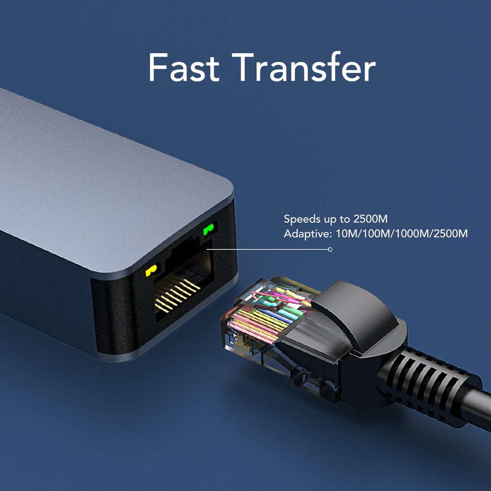 2.5G USB C to Ethernet Adapter 2500Mbps High Speed Aluminum Alloy