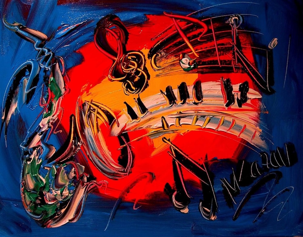 SAXOPHONE JZ MUSIC   Original Abstract Art Original Impressionist Painting OG