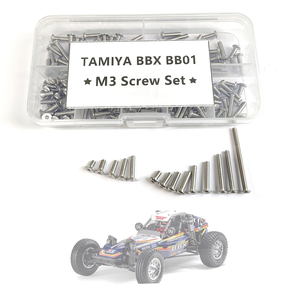 New Stainless Steel M3 Hex Screws Kits For TAMIYA 1/10 BBX BB-01 RC Buggy Car