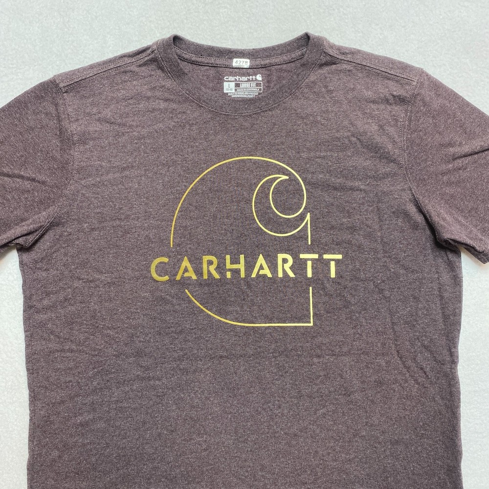 Carhartt Men's L Purple Short Sleeve Loose Fit T-Shirt