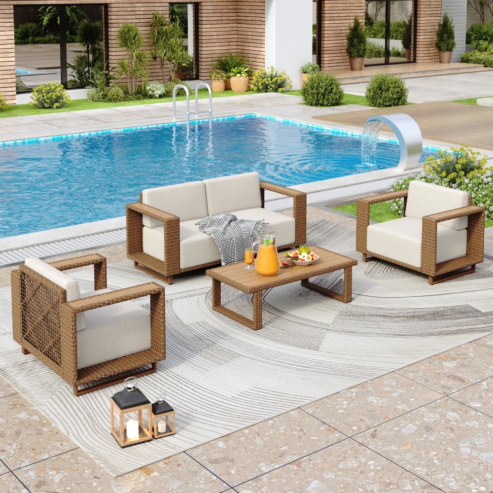 Outdoor Furniture Rattan Furniture Patio Furniture Wicker Patio Conversation Set