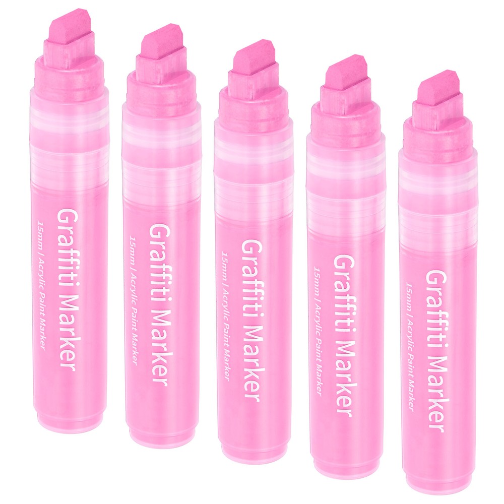 5 Pcs 15mm Thick Pink Graffiti Markers Acrylic Paint Pens