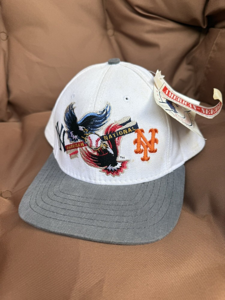 Deadstock Vintage American Vs. National MLB NY Yankees Mets SnapBack Hat USA NOS