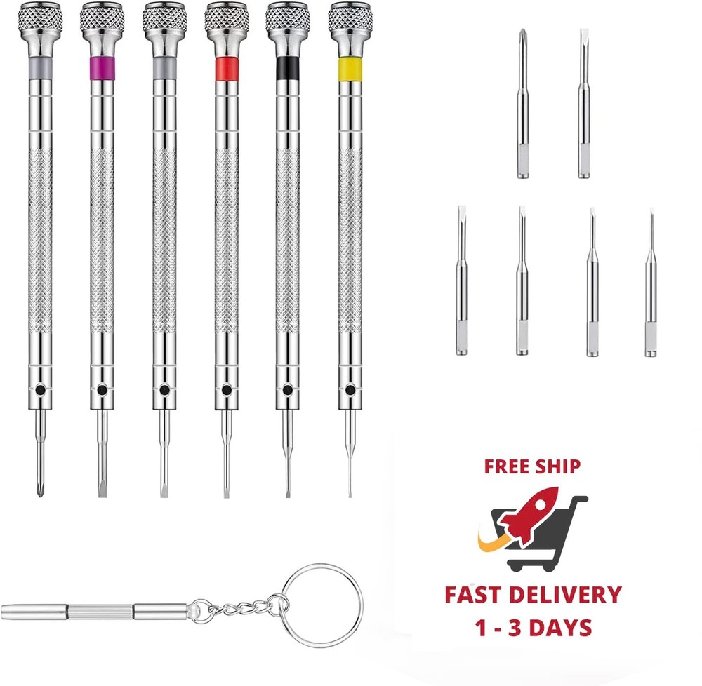 13 destornilladores de microprecisión para joyería en 6 juegos