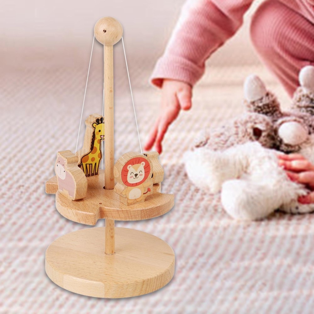 Wooden Rotating Baby Toy for Early Learning and Animal Playtime Development