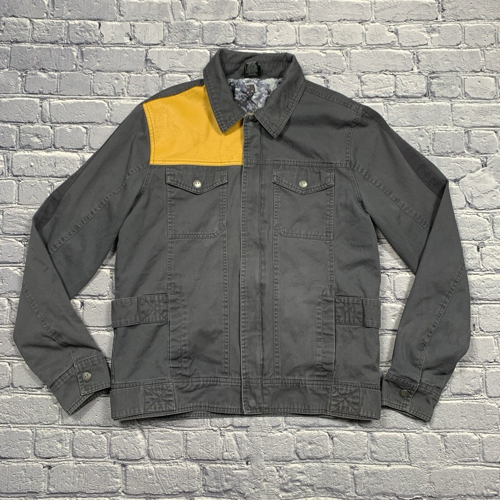 Star Wars Men’s S Rebel Gray Denim Zip Up Jacket Rogue One Military Lucas *Read