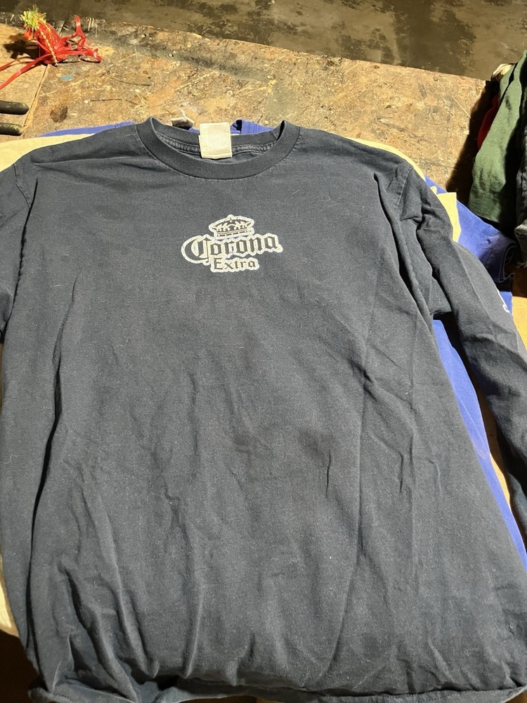 Vintage Corona Beer Graphic Longsleeve Shirt Men's XL Blue