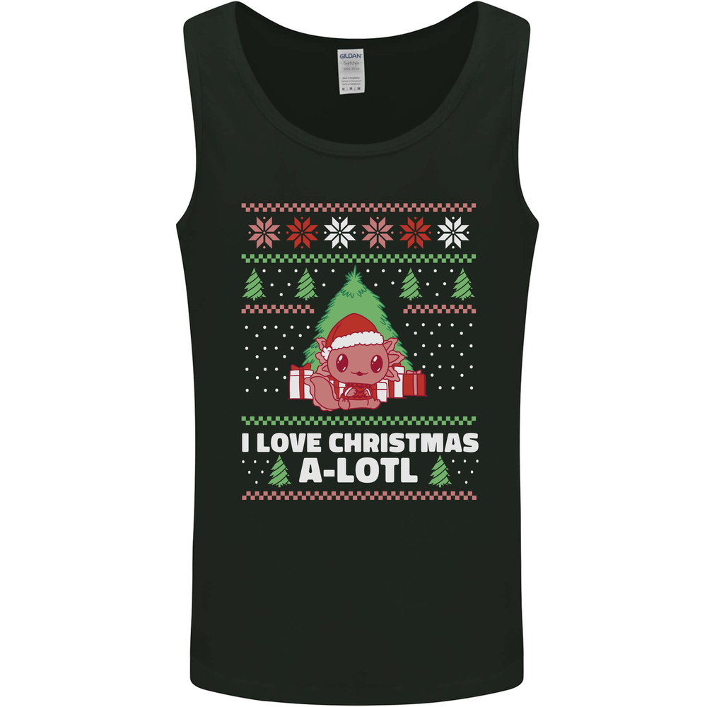 I Love Christmas A-Lotl Funny Axolotl Xmas Mens Vest Tank Top