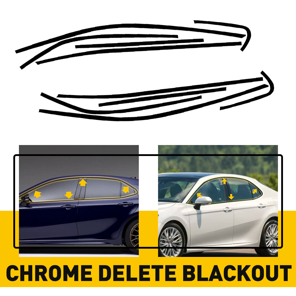 Chrome Delete Blackout Overlay for 2018-24 Toyota Camry Window Trim I