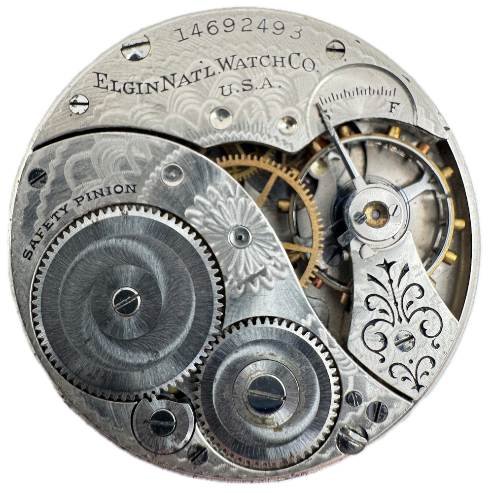Vintage 1910 Elgin 7-Jewel Mechanical Pocket Watch Movement 303 by Duhme Bros