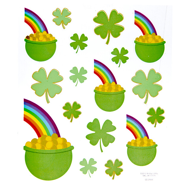 2 Sheets St. Patrick's Day Pot Of Gold Foil Stickers Papercraft Planner Supply
