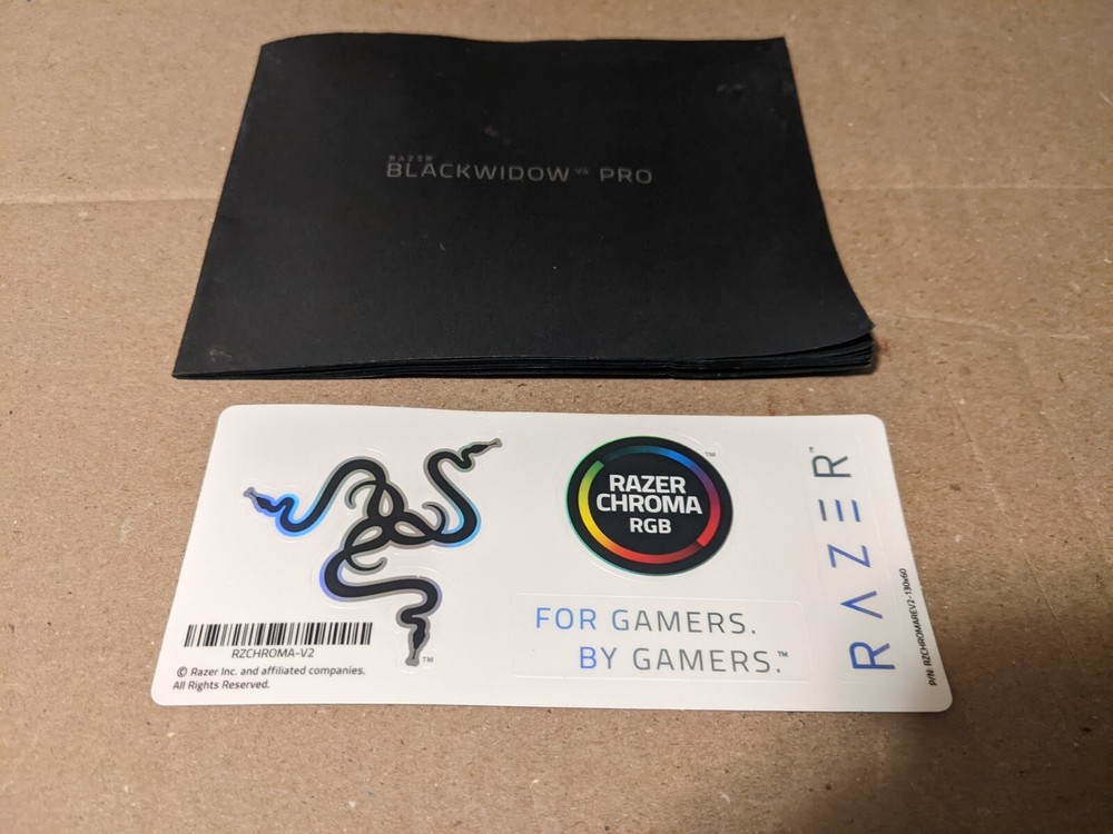 NEW Genuine Razer Logo Stickers Sheet for Laptop Backpack W/ Blackwidow Manual