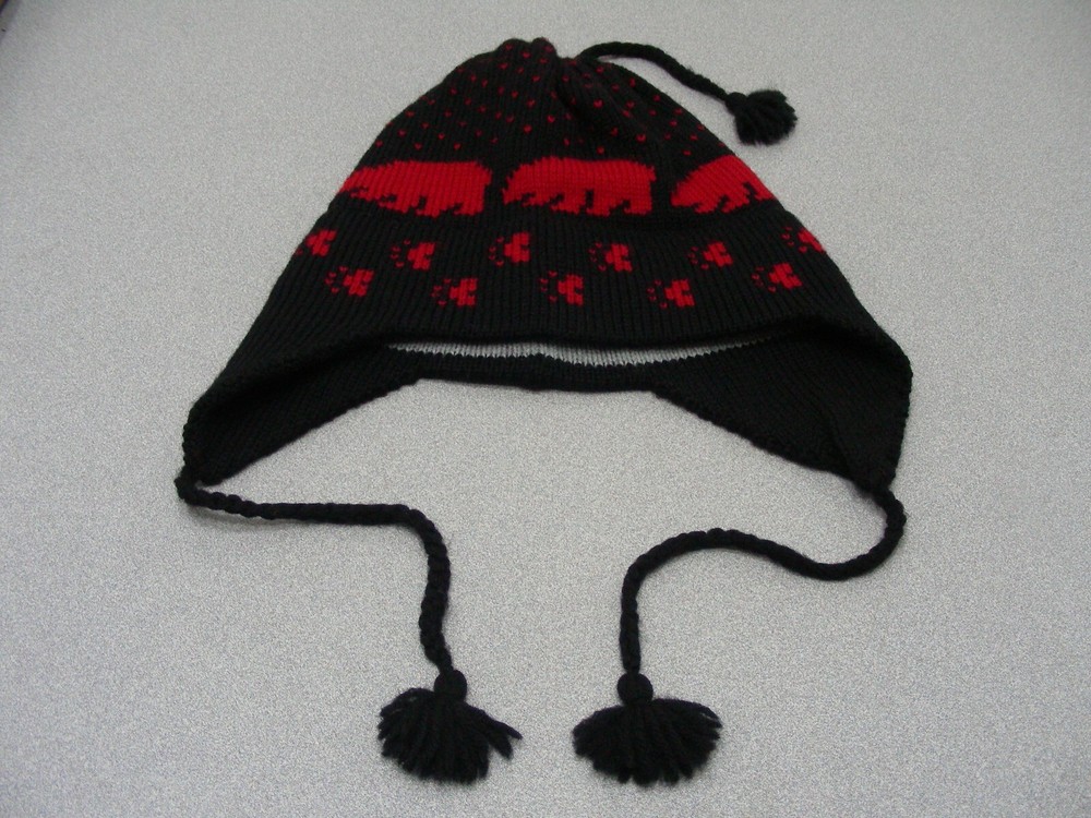 Red & Black Bears Beanie for Adults & Youth - S/M Size