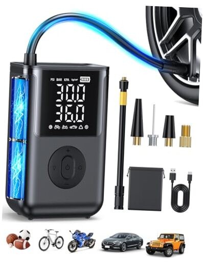 Tire Inflator Portable Air Compressor,160 PSI & 20000mAh Cordless Air Pump for