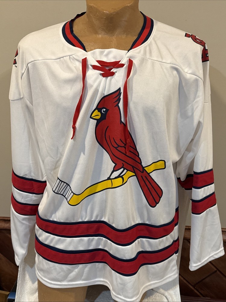 AWESOME St. Louis Cardinals Adult Sz XL SGA White Hockey Style Jersey, VERY NICE