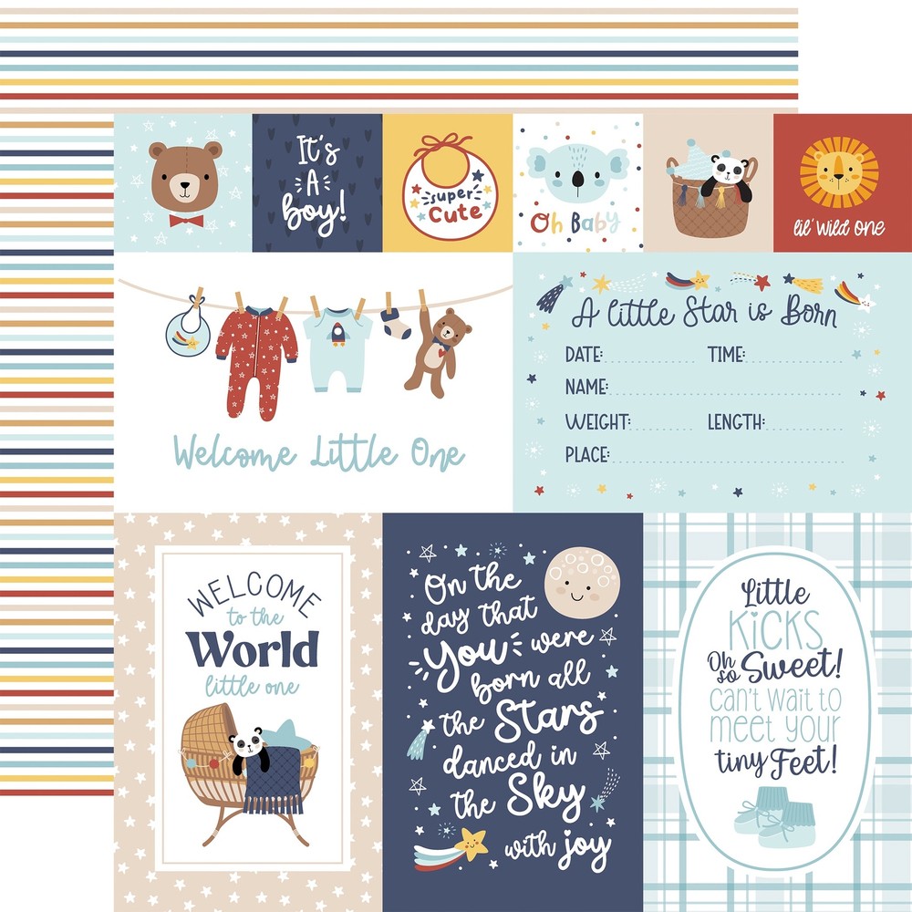 Baby On Board Boy Double-Sided Cardstock 12