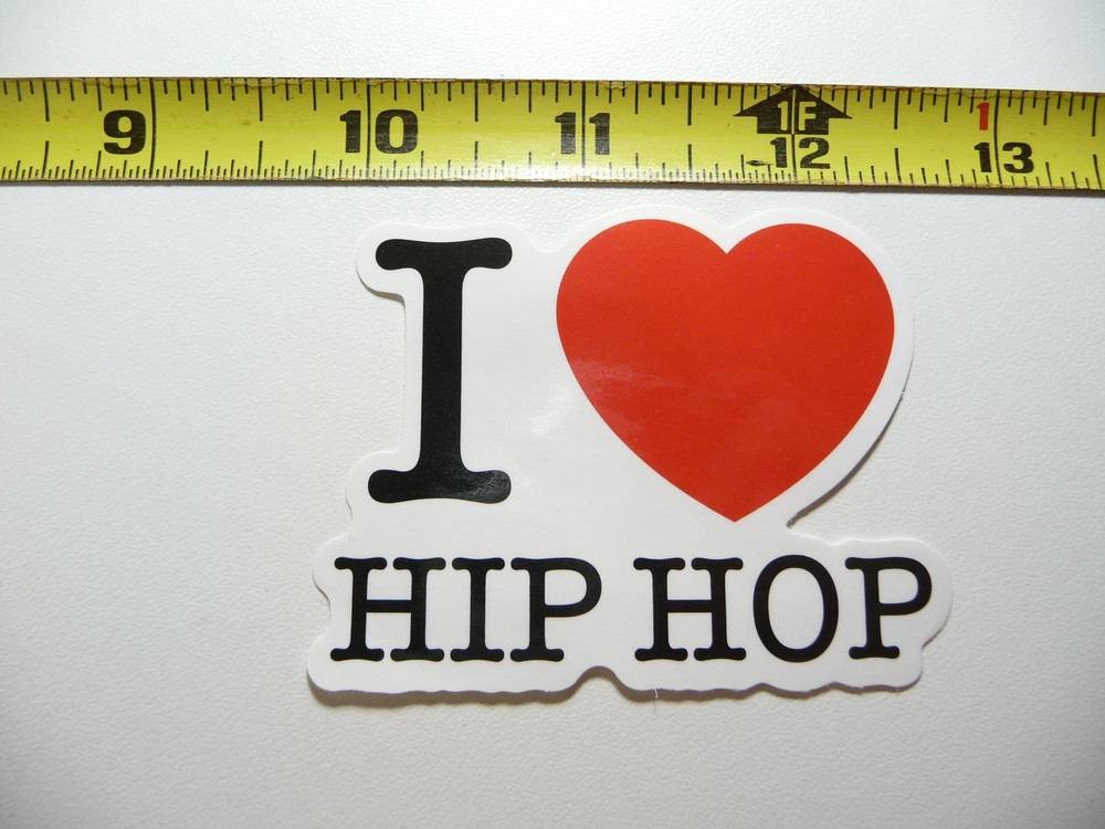 I LOVE HEART HIP HOP DECAL STICKER RAP MUSIC STYLE STREET