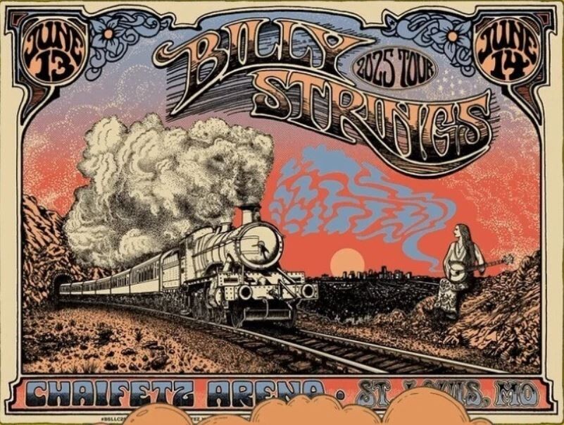 Billy Strings 2025 St Louis MI Concert Poster Jun 13-14