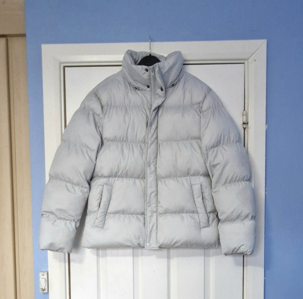 ASOS Light Grey Puffer Jacket for Men Winter Warmth